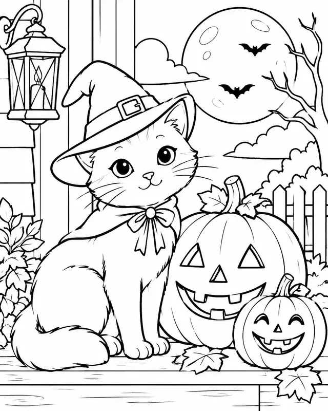 Whimsical Halloween Coloring Book Pages