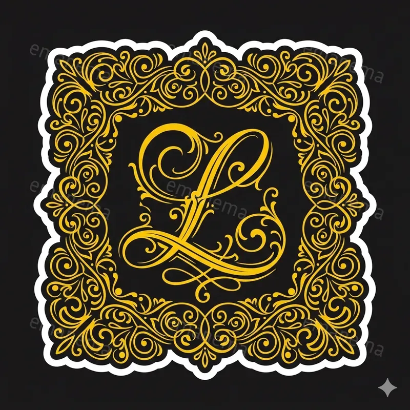 Ornamented Monogram Letter Stickers