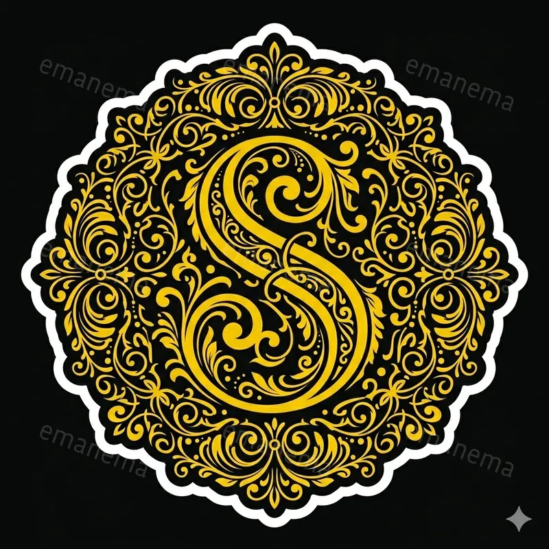 Ornamented Monogram Letter Stickers