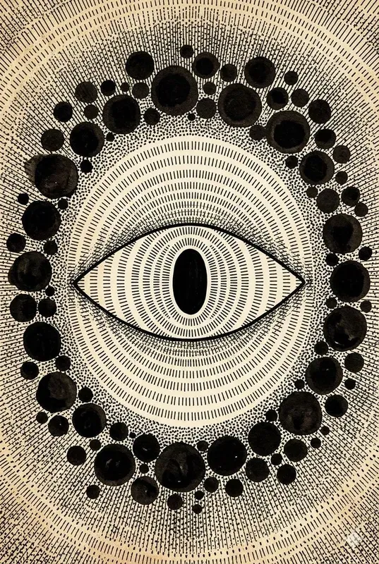 Tribal Ink Pointillism Texture Art