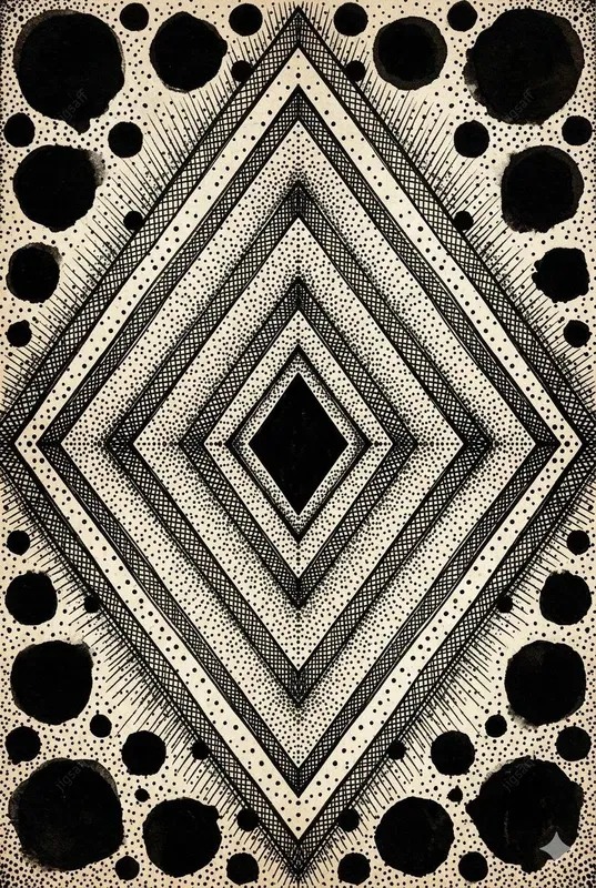 Tribal Ink Pointillism Texture Art