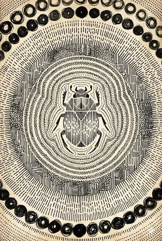 Tribal Ink Pointillism Texture Art