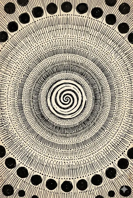 Tribal Ink Pointillism Texture Art
