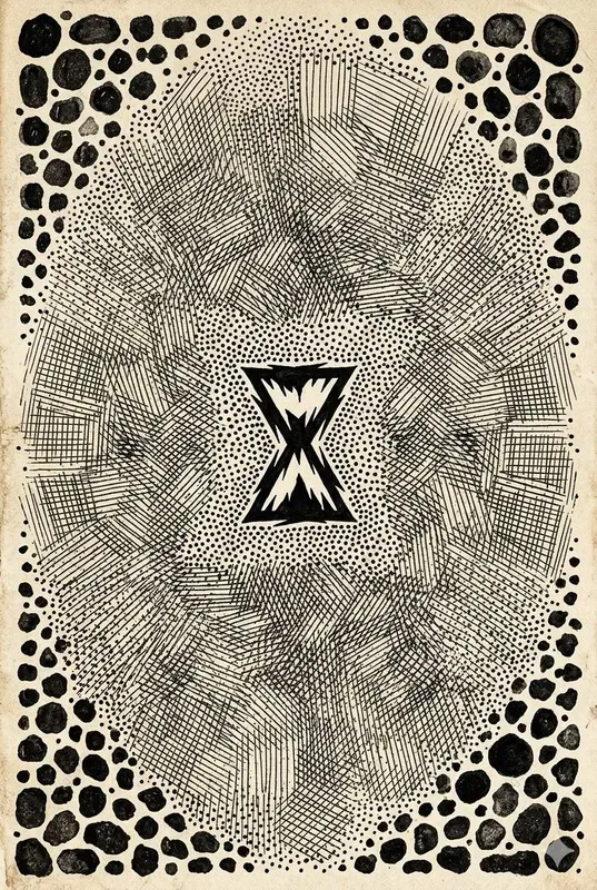 Tribal Ink Pointillism Texture Art