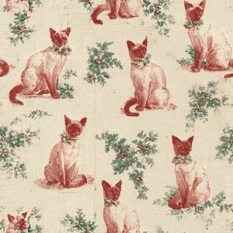 Christmas Cat Breed Toile Backing Papers
