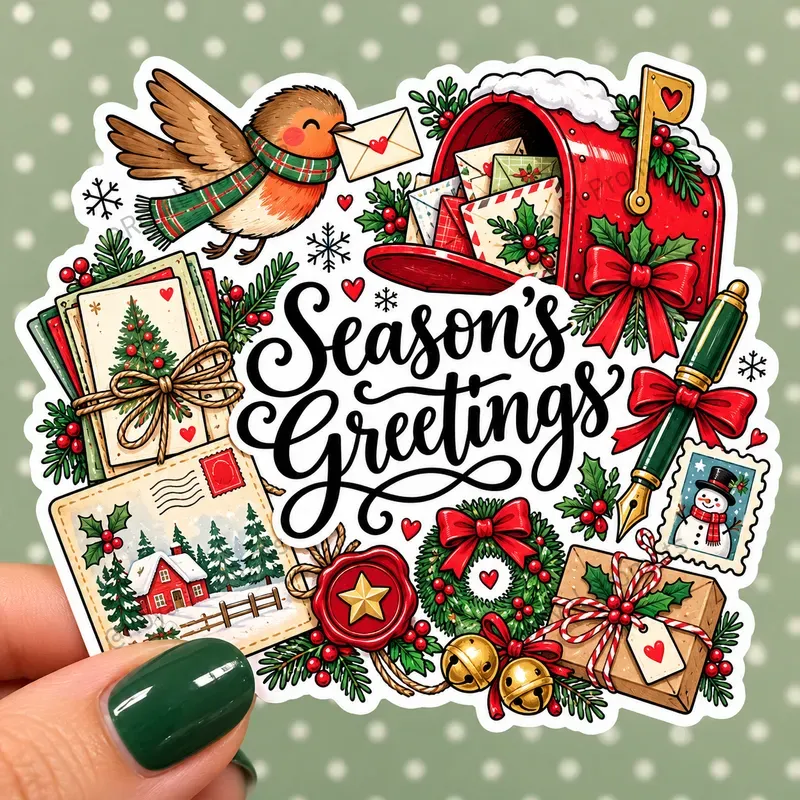 Christmas Die Cut Stickers Artworks