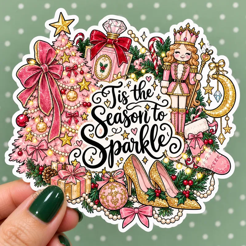 Christmas Die Cut Stickers Artworks
