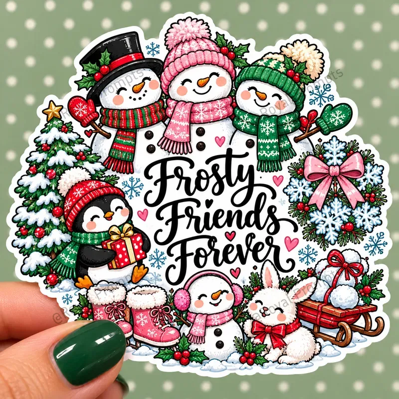 Christmas Die Cut Stickers Artworks