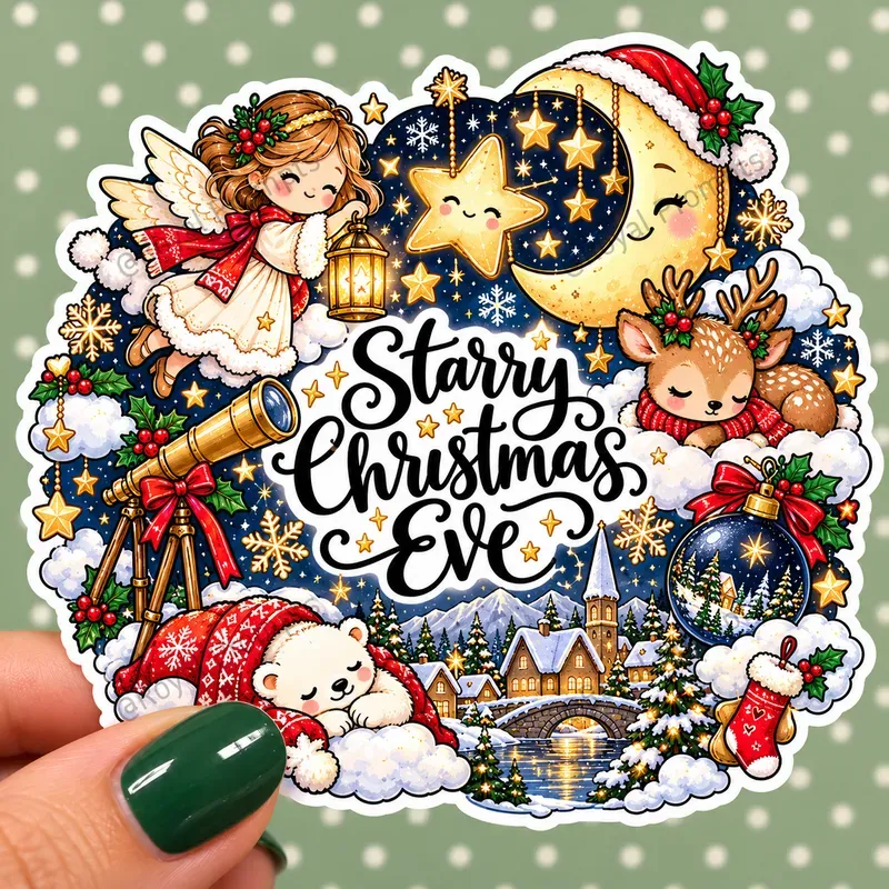 Christmas Die Cut Stickers Artworks