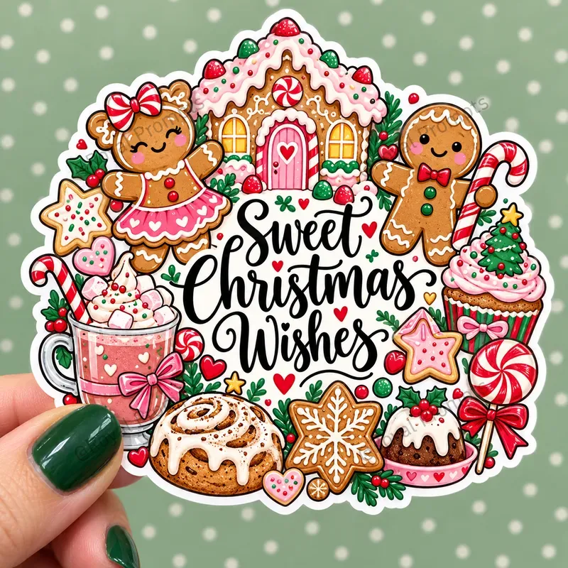 Christmas Die Cut Stickers Artworks