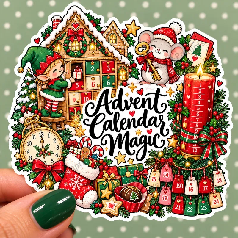 Christmas Die Cut Stickers Artworks