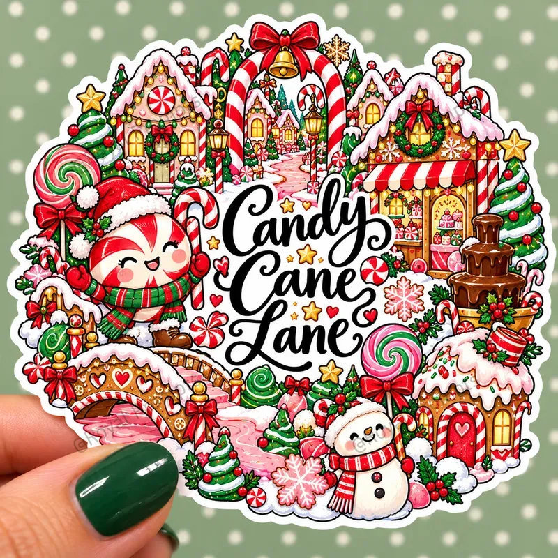 Christmas Die Cut Stickers Artworks