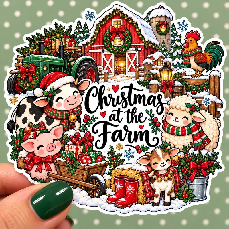 Christmas Die Cut Stickers Artworks