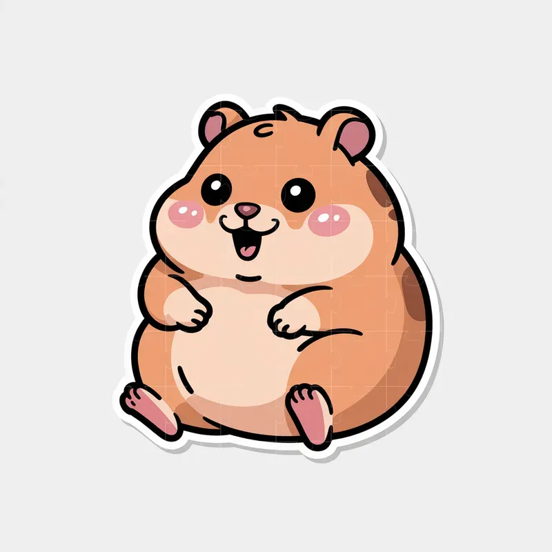 Cute Chubby Animal Sticker Designs