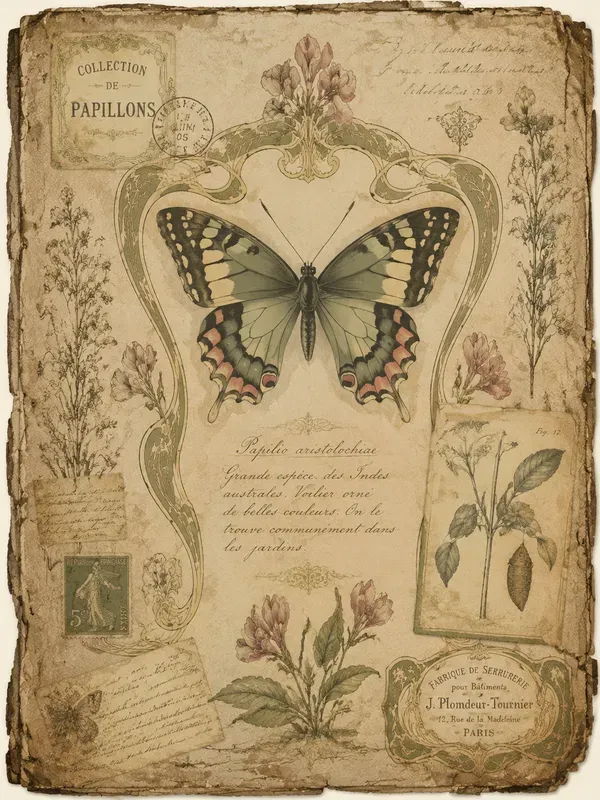 Art Nouveau Junk Journal Page Generator