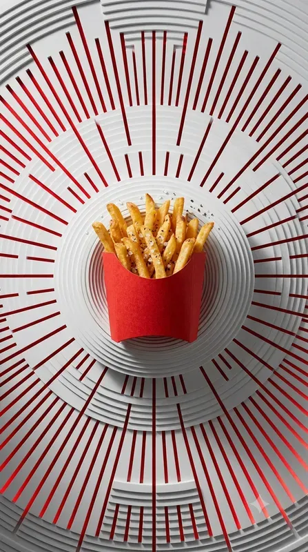 White Radial Slit Crimson Pop Food Stages