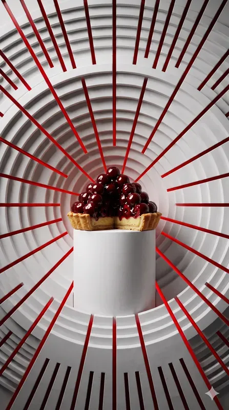 White Radial Slit Crimson Pop Food Stages