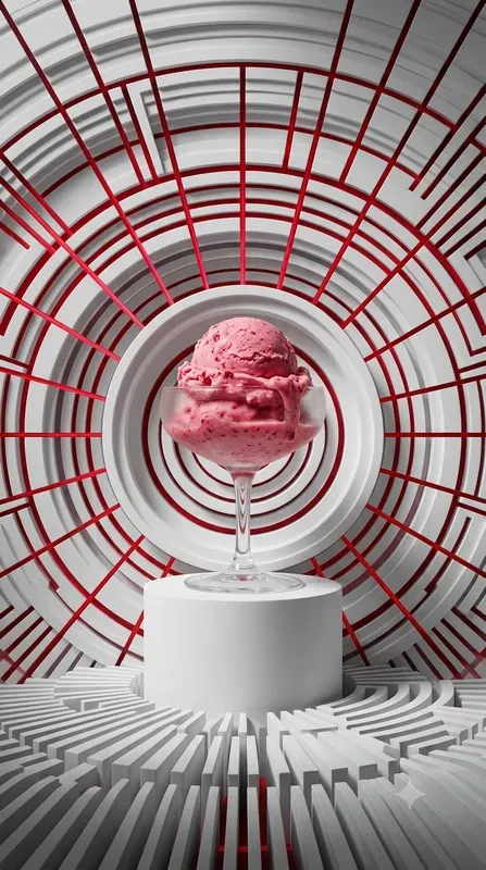 White Radial Slit Crimson Pop Food Stages