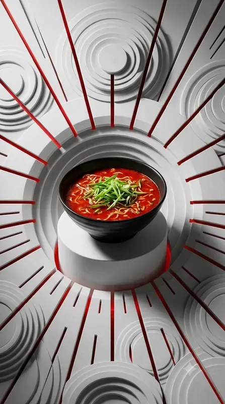 White Radial Slit Crimson Pop Food Stages