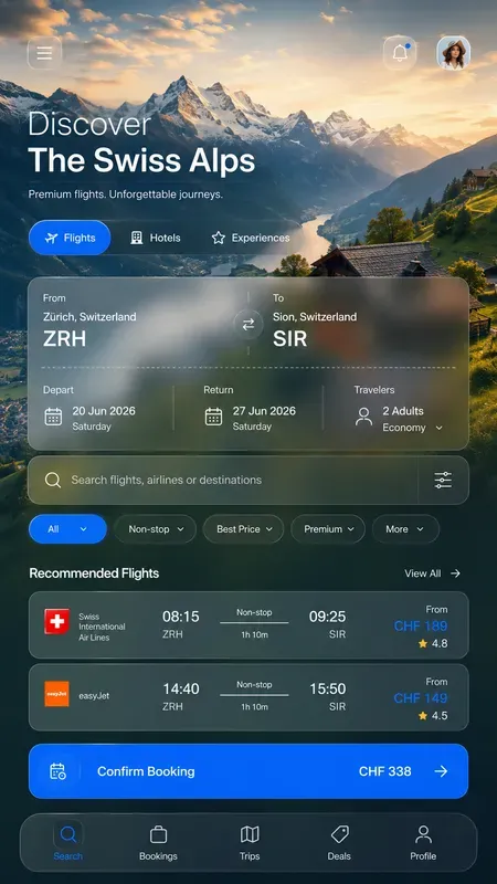 Premium Mobile Travel App UI Kits