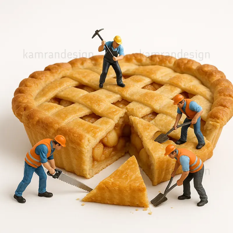 Mini Workers On Giant Food Scenes