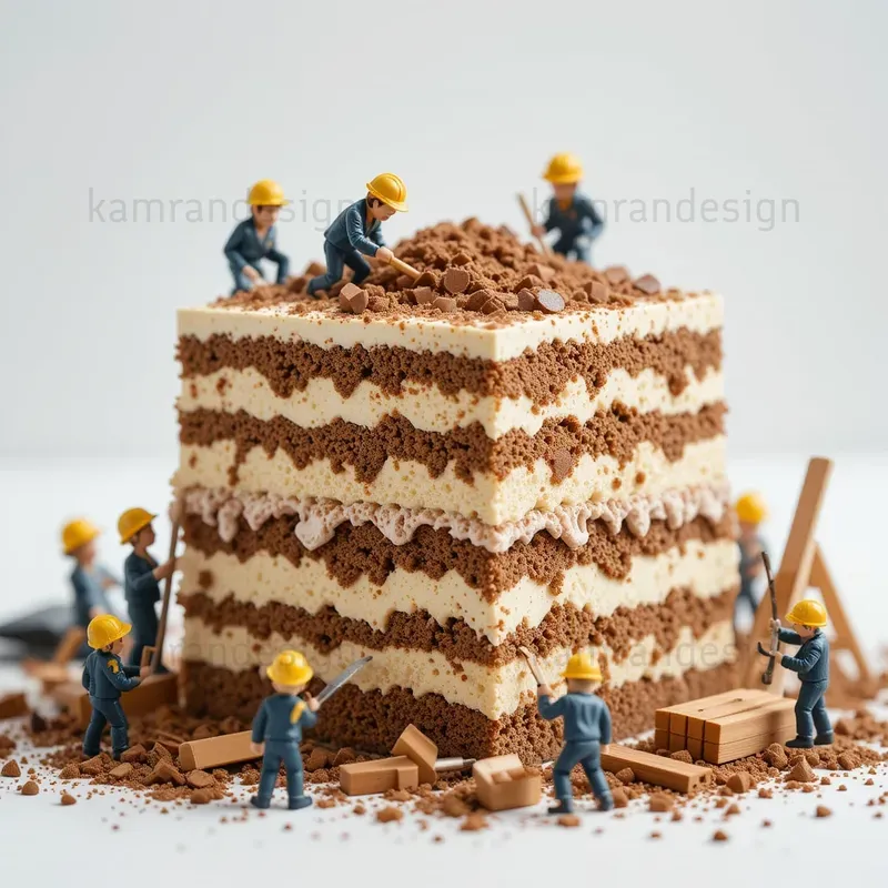 Mini Workers On Giant Food Scenes