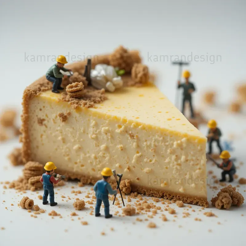 Mini Workers On Giant Food Scenes