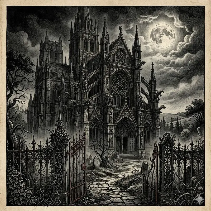 Victorian Gothic Ink Illustrations