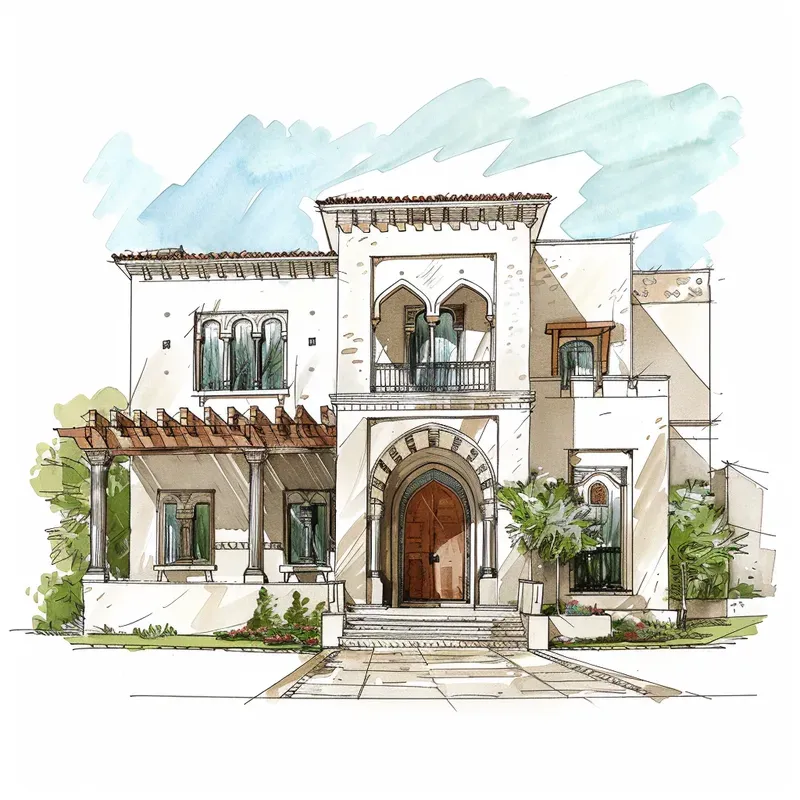 Marker-Style Architectural Sketches