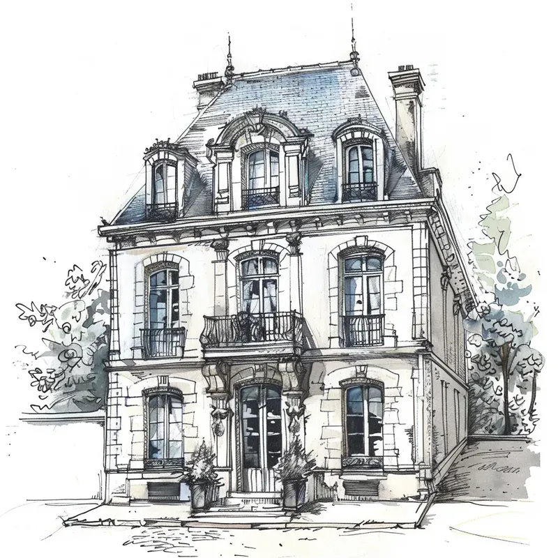 Marker-Style Architectural Sketches
