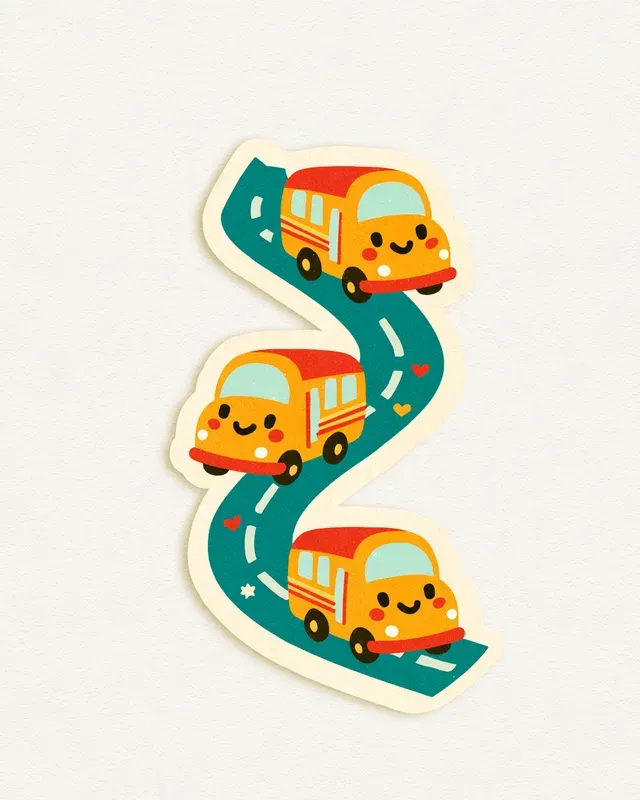 Kawaii Counting Sticker Cards