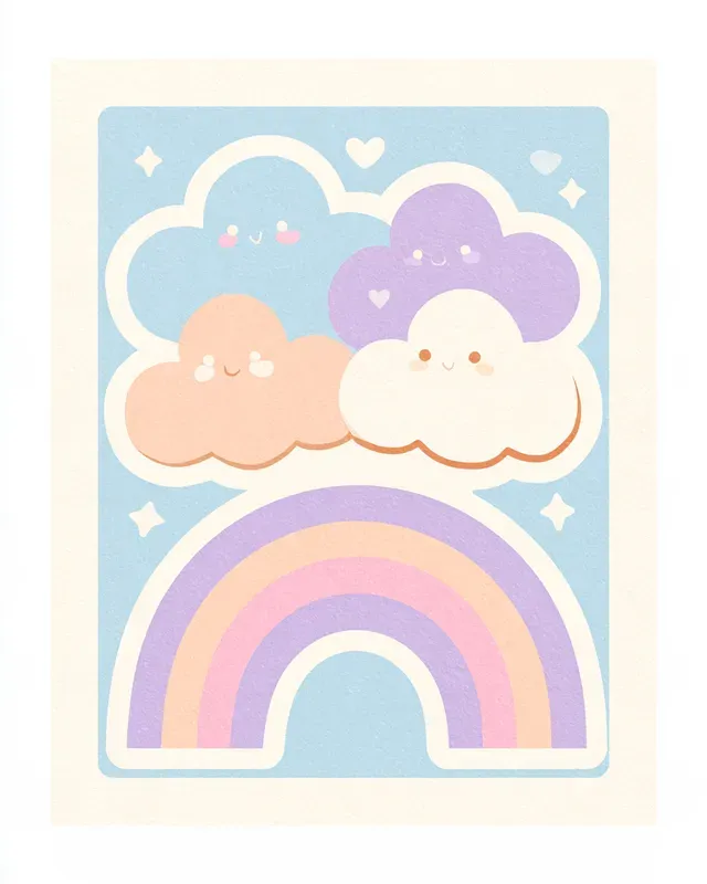 Kawaii Counting Sticker Cards