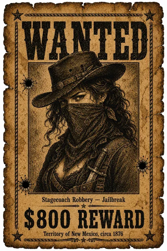 Vintage Wild West Wanted Posters