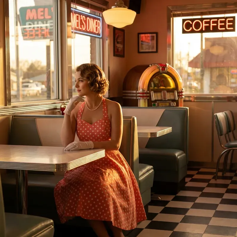 Cinematic Retro Diner Portraits