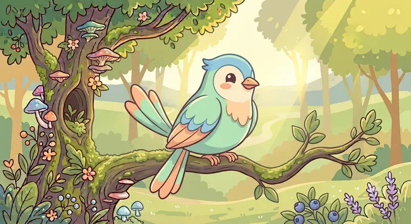 Cute Storybook Bird Vector Cliparts