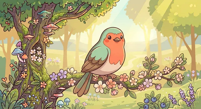 Cute Storybook Bird Vector Cliparts