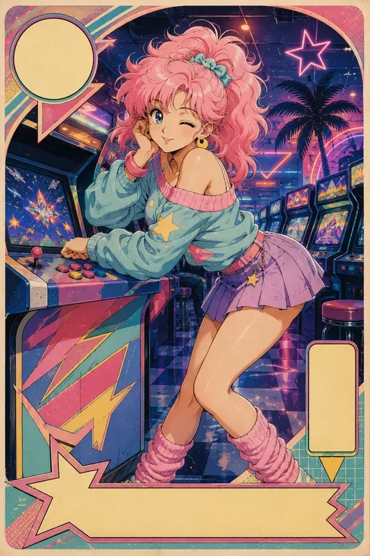 Retro Anime Pinup Poster Generator