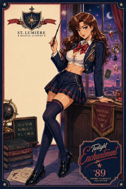 Retro Anime Pinup Poster Generator