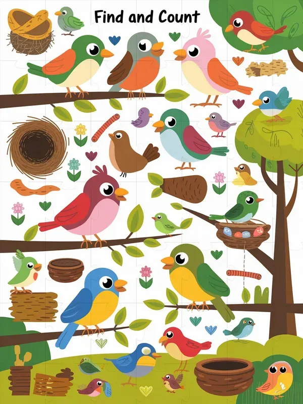 Find And Count Activity Pages For Kids