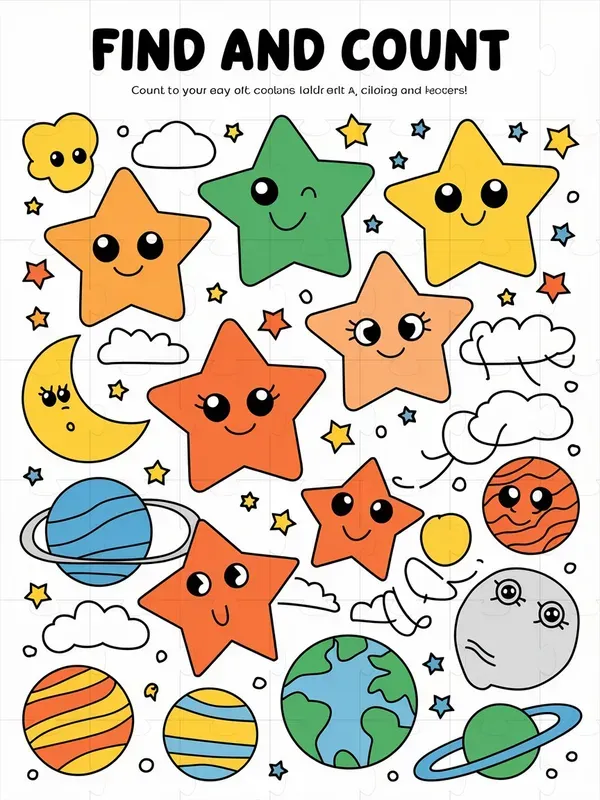 Find And Count Activity Pages For Kids