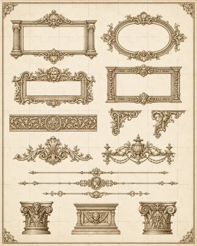 Vintage Decorative Frame Engines