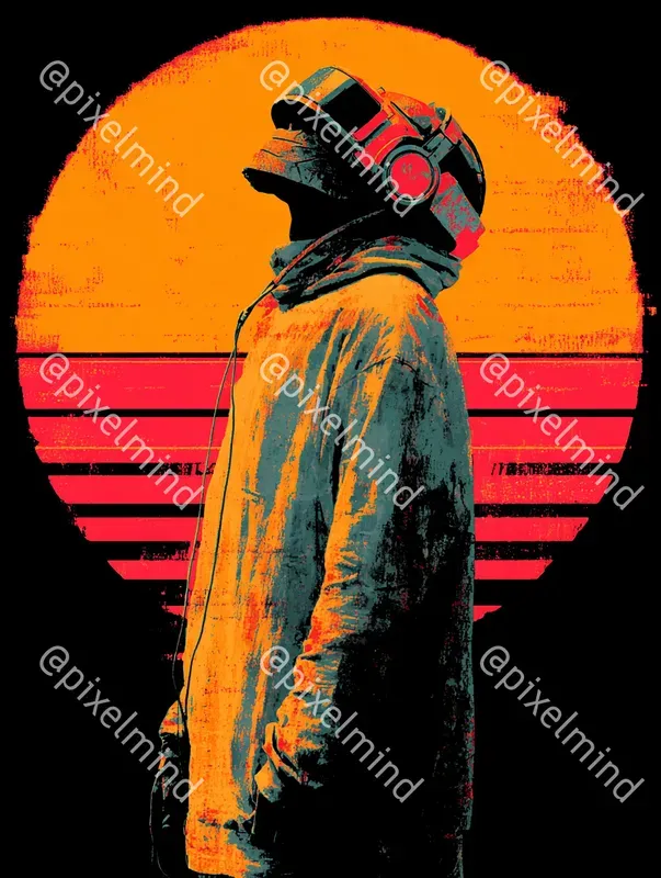 Retro 80s Synthwave Sunset Tshirt Packs
