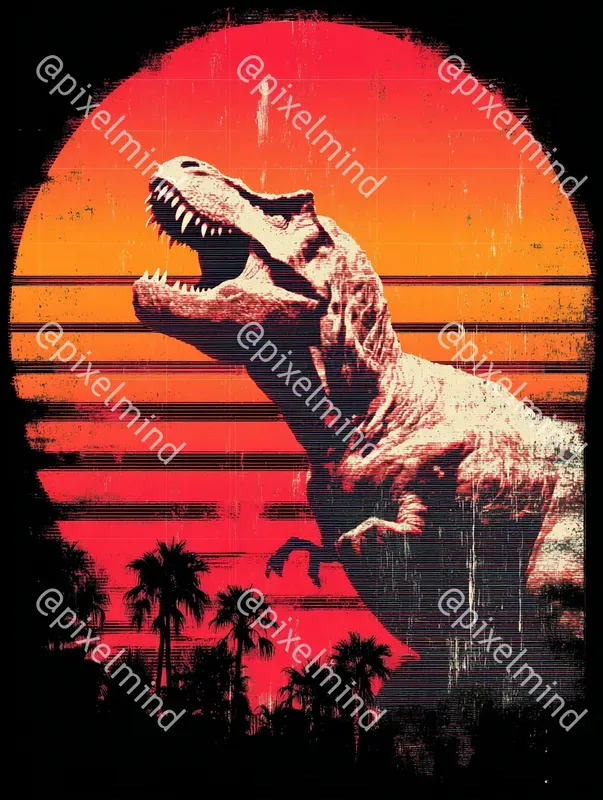 Retro 80s Synthwave Sunset Tshirt Packs