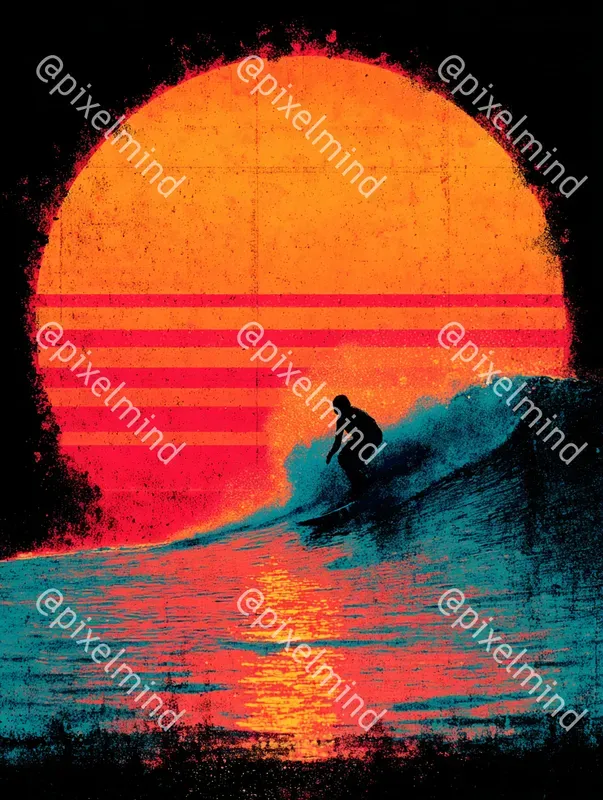 Retro 80s Synthwave Sunset Tshirt Packs