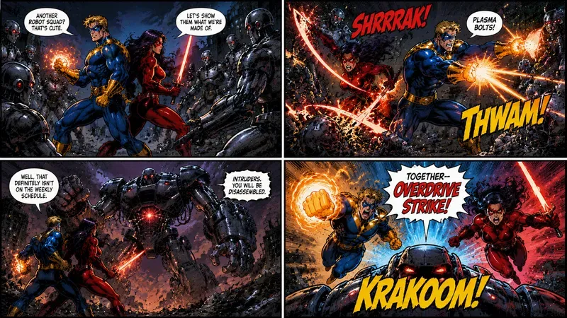 Retro Marvel Comic Generator 4 Panels