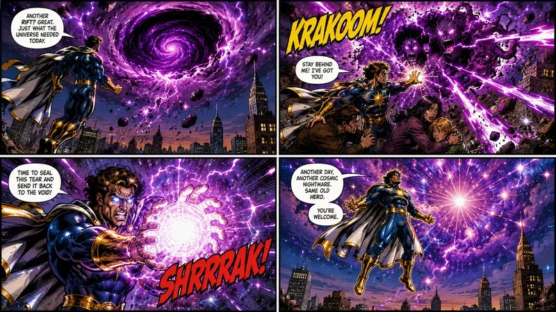 Retro Marvel Comic Generator 4 Panels