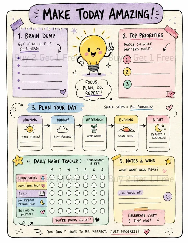 Doodle Worksheet Infographic Cards
