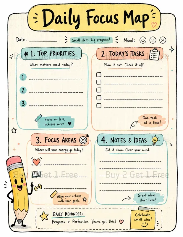 Doodle Worksheet Infographic Cards