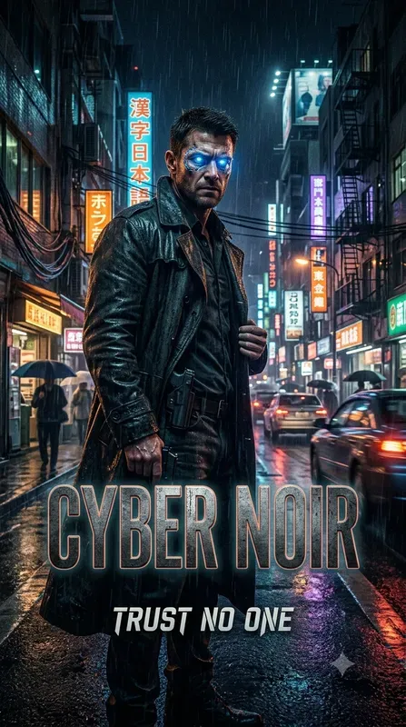 Cyberpunk Tech Noir Movie Posters