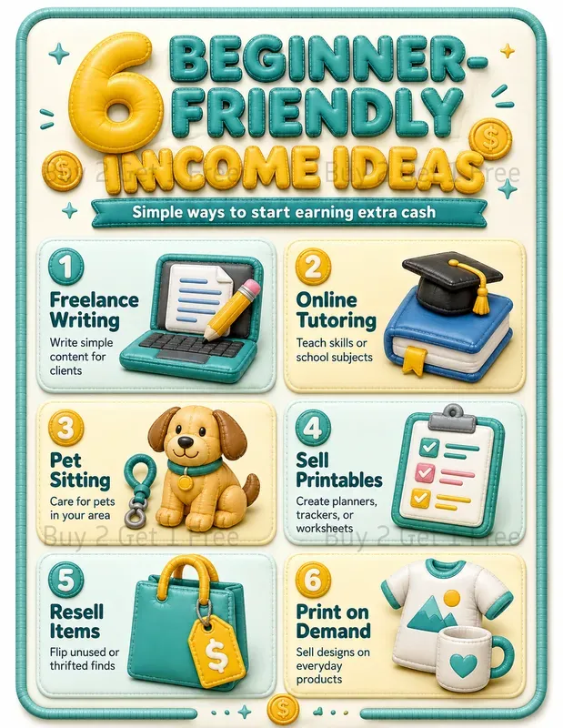 Money Side Hustle Infographic Posters